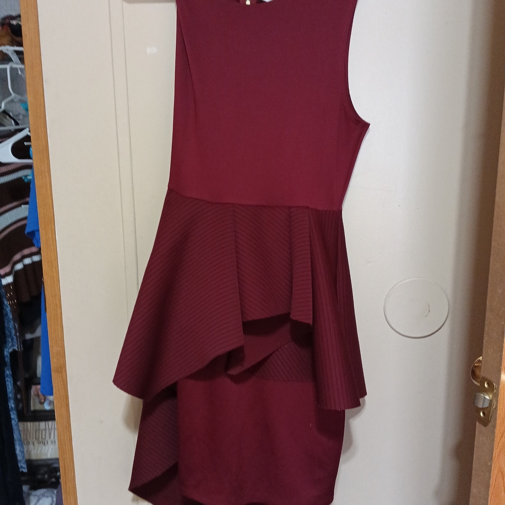 Elegant Burgundy Sleeveless Dress